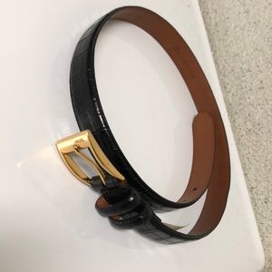 NWT Ralph Lauren Croc Embossed Leather Belt